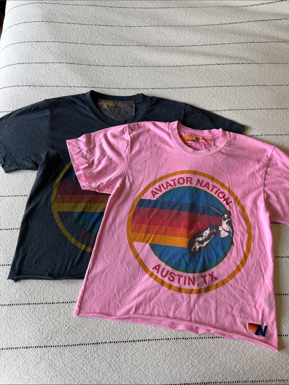 Bundle of 2 Aviator Nation Boyfriend Tees size XS